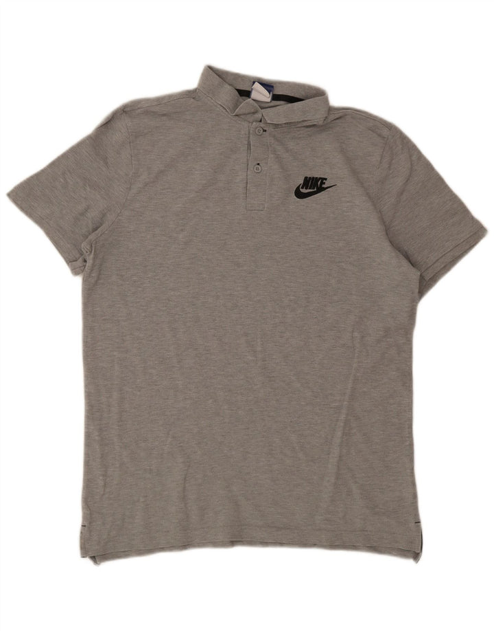 Camisa polo masculina Nike grande algodão manchado cinza