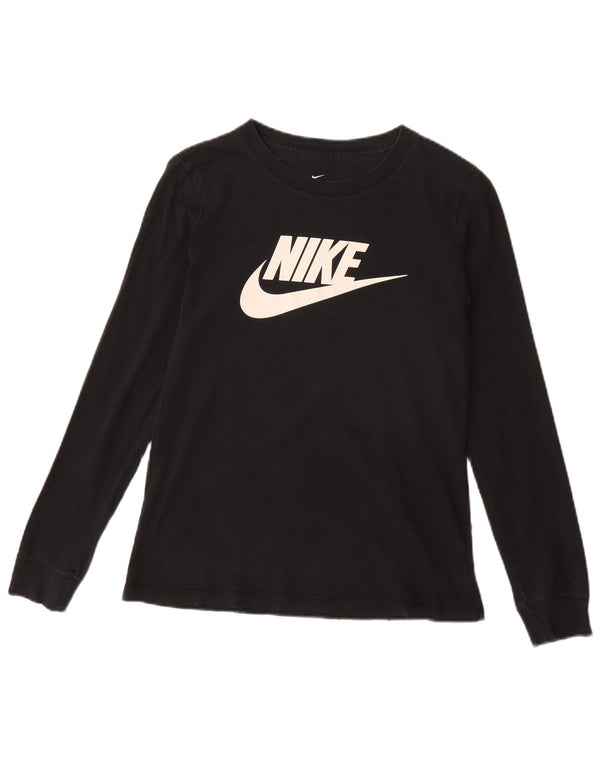 Top gráfico feminino NIKE manga comprida UK 10 pequeno preto
