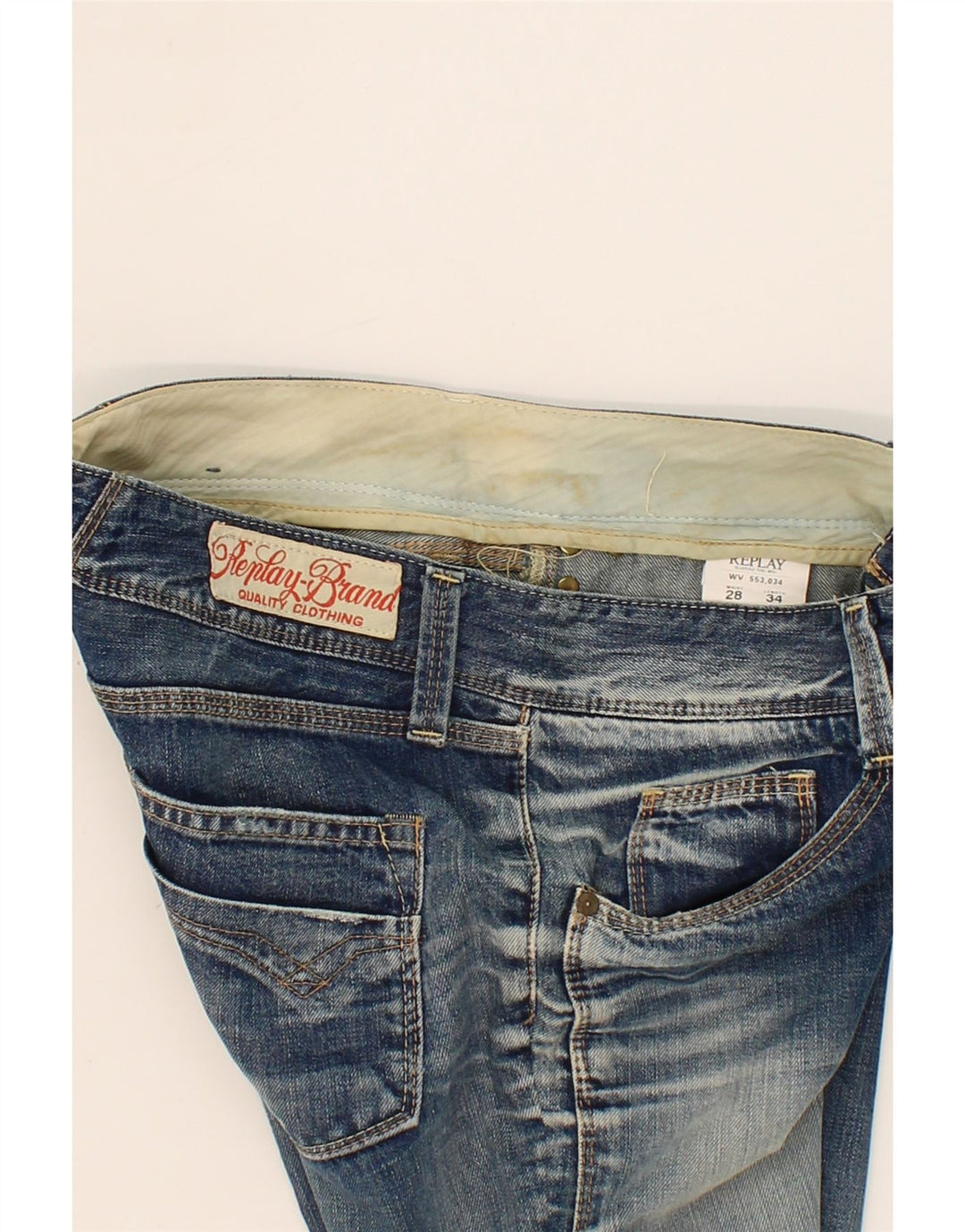 REPLAY Womens Slim Jeans W28 L28 Blue Cotton Vintage Replay and Second-Hand Replay from Messina Hembry 