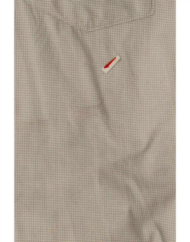 Camisa masculina IZOD algodão guingão cinza médio