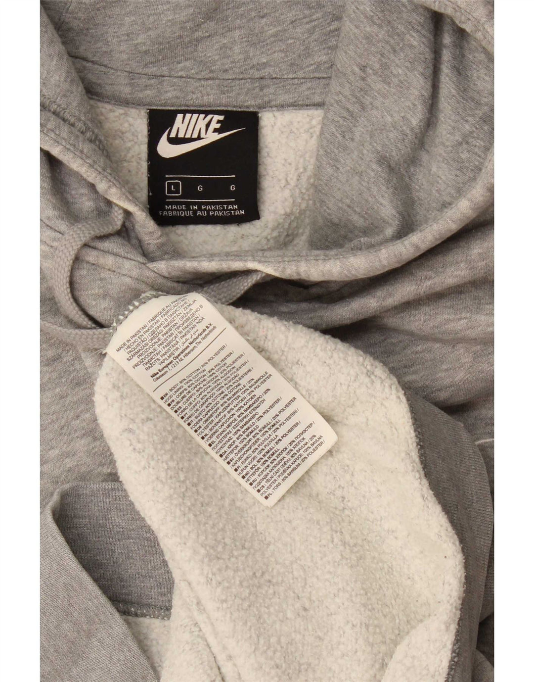 Jumper com capuz masculino Nike grande algodão manchado cinza