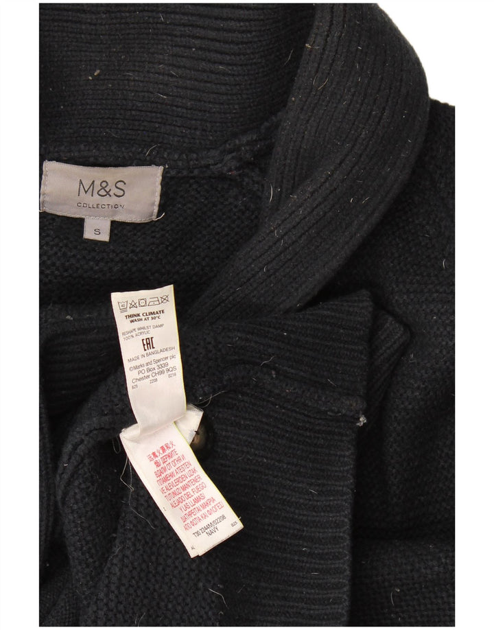 Suéter cardigã masculino Marks & Spencer pequeno azul marinho acrílico