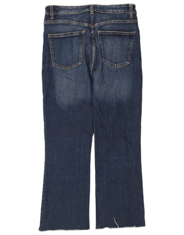 Zara Jeans feminino cintura alta cortado EU 36 XS W26 L25 Azul