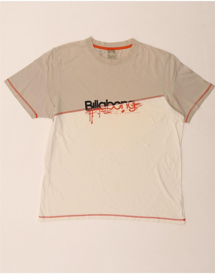 Camiseta gráfica masculina BILLABONG Top XL de algodão colorido branco