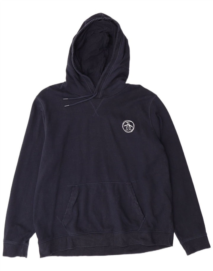 PENGUIN Masculino moletom com capuz XL algodão azul marinho