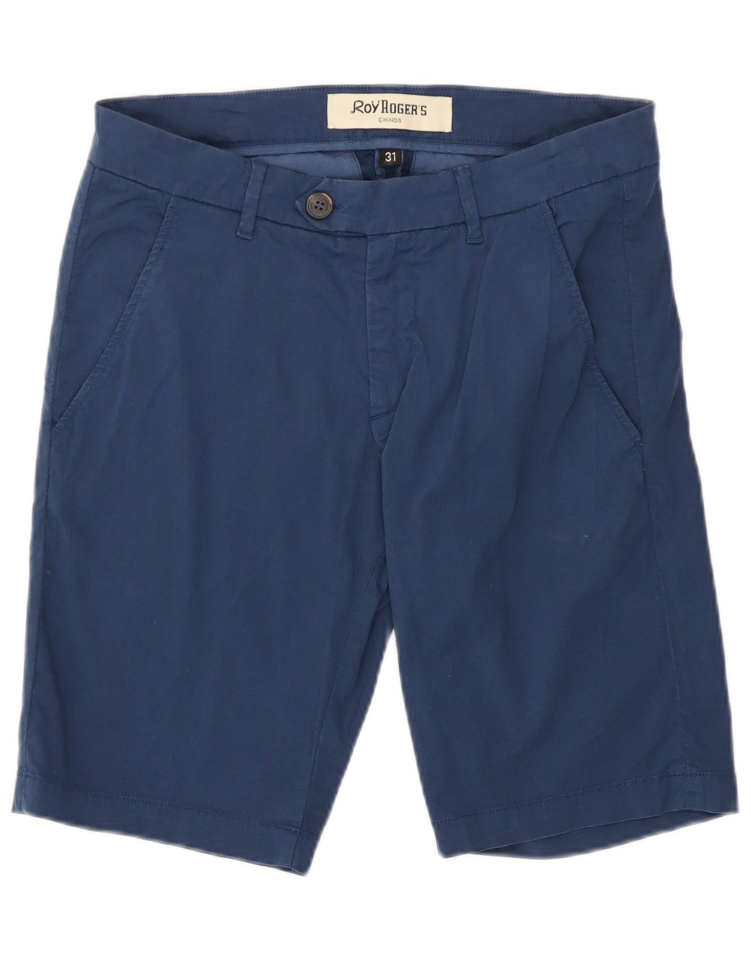 Shorts chino feminino Roy Rogers W31 algodão azul marinho médio
