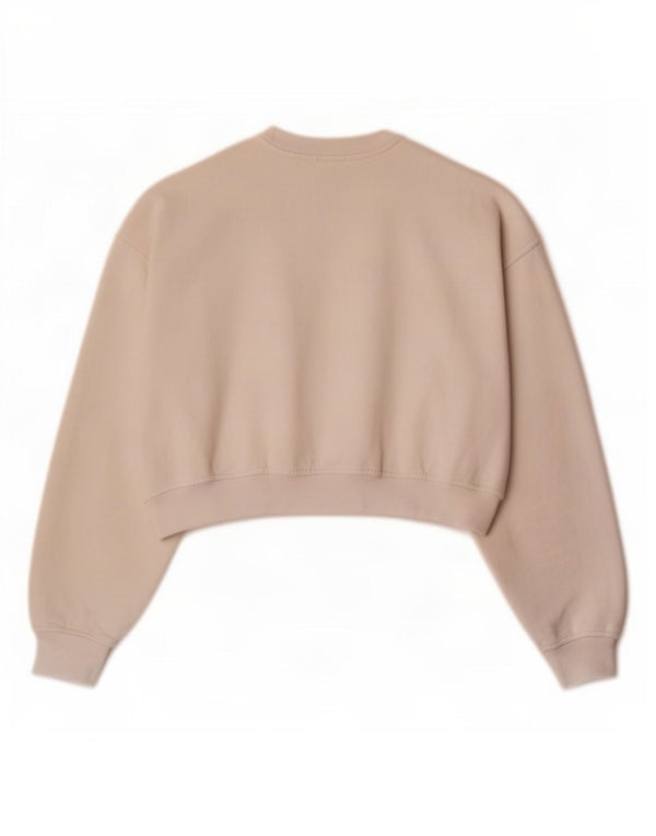 Moletom Zara feminino cropped UK 14 médio off white algodão