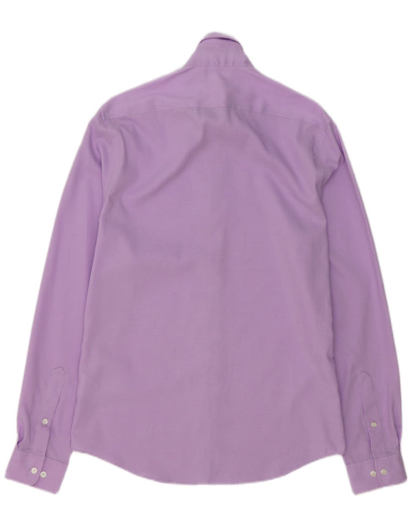 Camisa masculina Tommy Hilfiger Slim Fit tamanho 15 algodão roxo médio