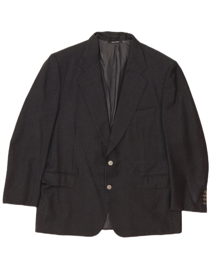 Jaqueta blazer masculina Yves Saint Laurent com 2 botões IT 56 3XL cinza lã clássica