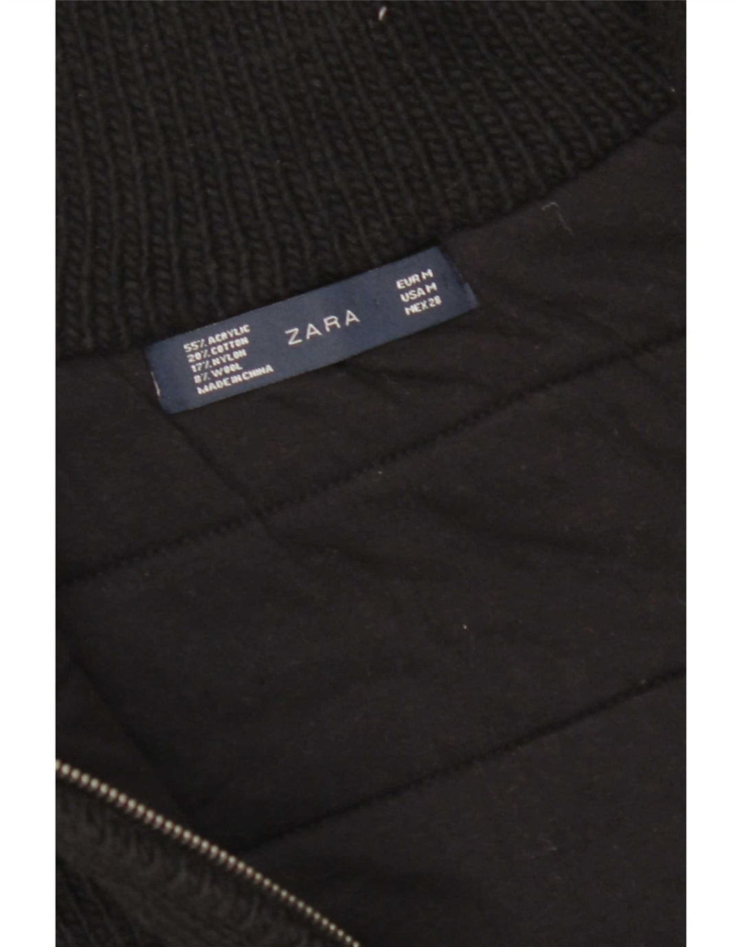 Zara Womens Knit Gilet UK 14 Médio Preto Acrílico