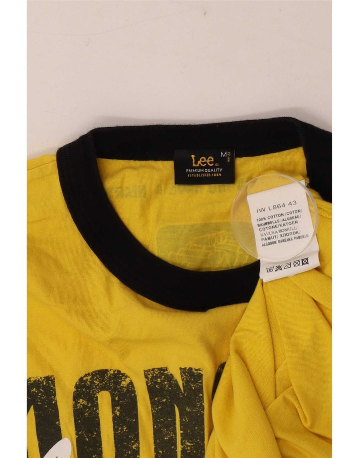 Lee Mens Graphic Top Manga Longa Médio Amarelo Algodão Colorblock