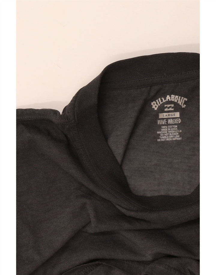 Camiseta gráfica masculina Billabong grande algodão cinza