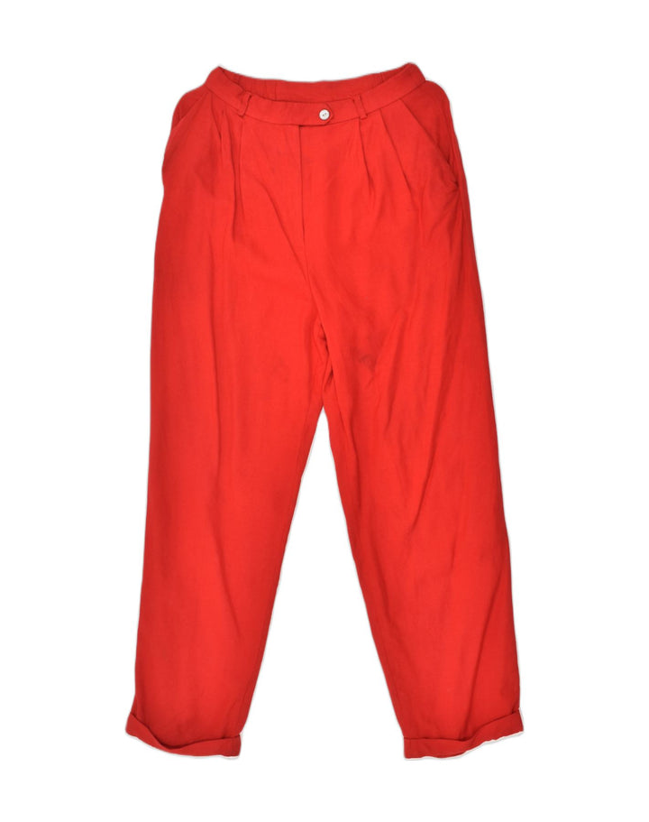 TALBOTS Womens Pegged Chino Trousers US 8 Medium W27 L30 Red Rayon | Vintage Talbots | Thrift | Second-Hand Talbots | Used Clothing | Messina Hembry 