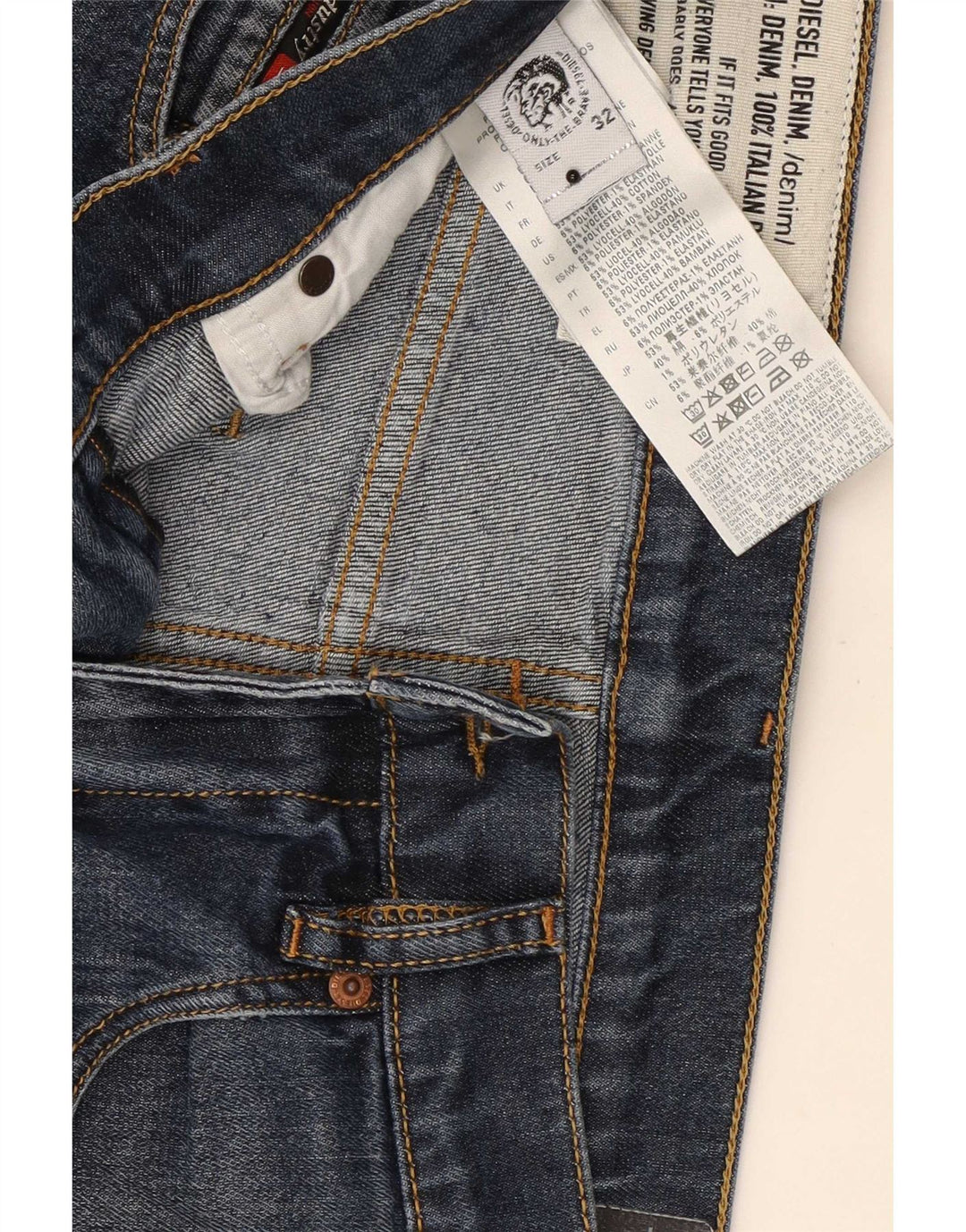 Jeans Slim Masculino Diesel W32 L30 Azul Marinho Lyocell