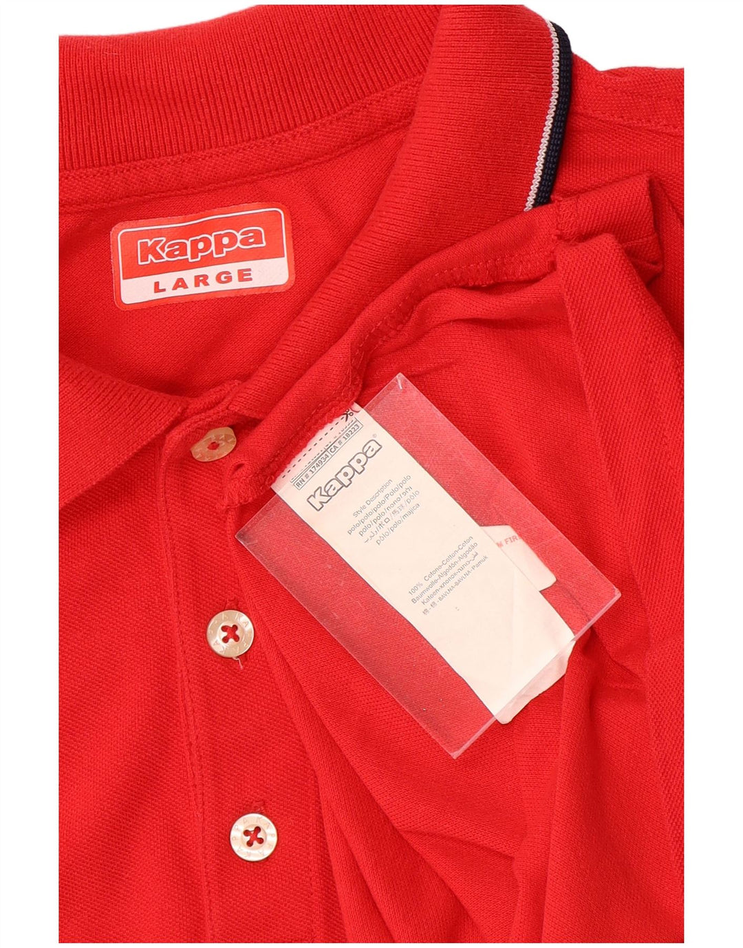 Camisa polo masculina KAPPA grande algodão vermelho