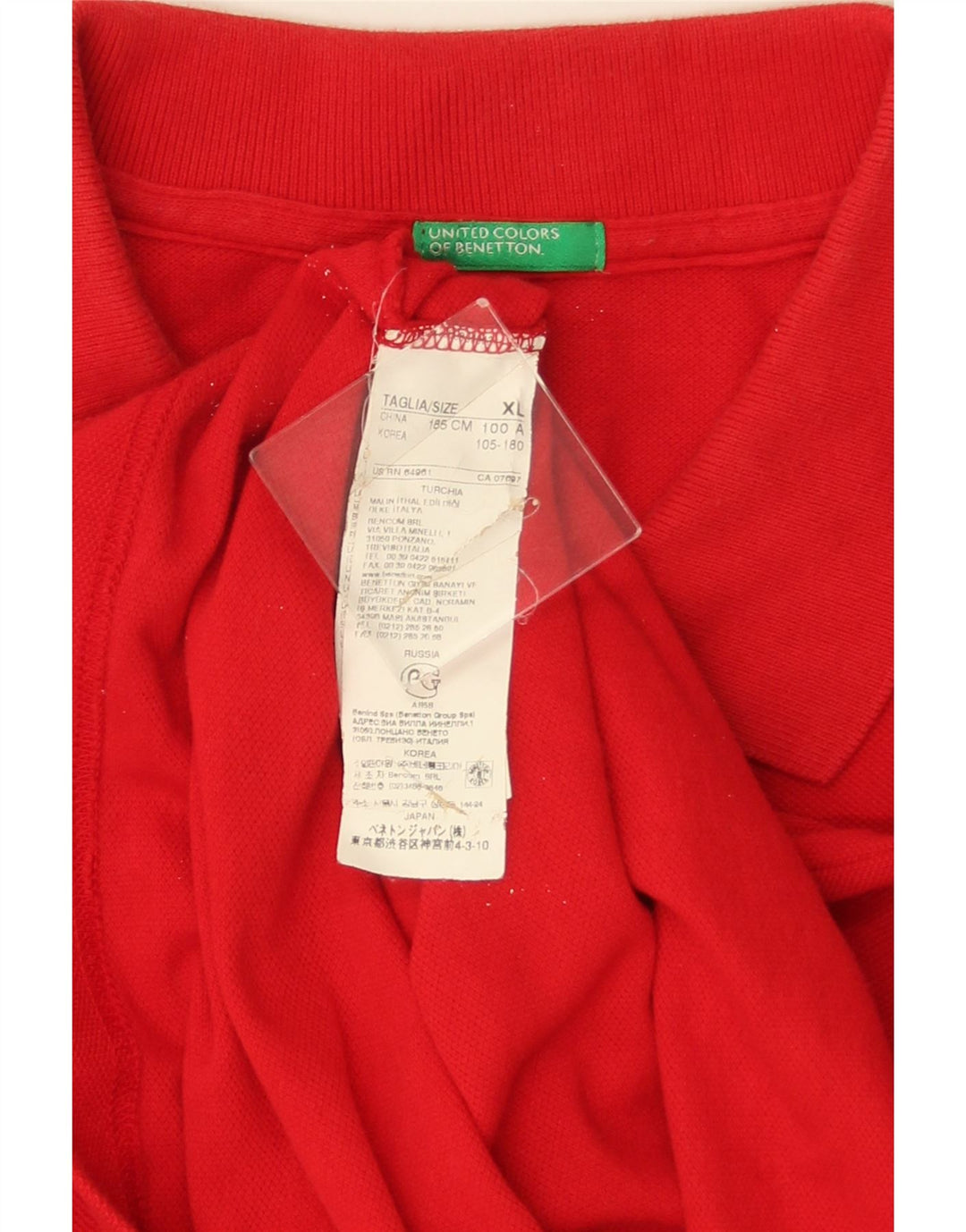 Camisa polo masculina BENETTON XL algodão vermelho
