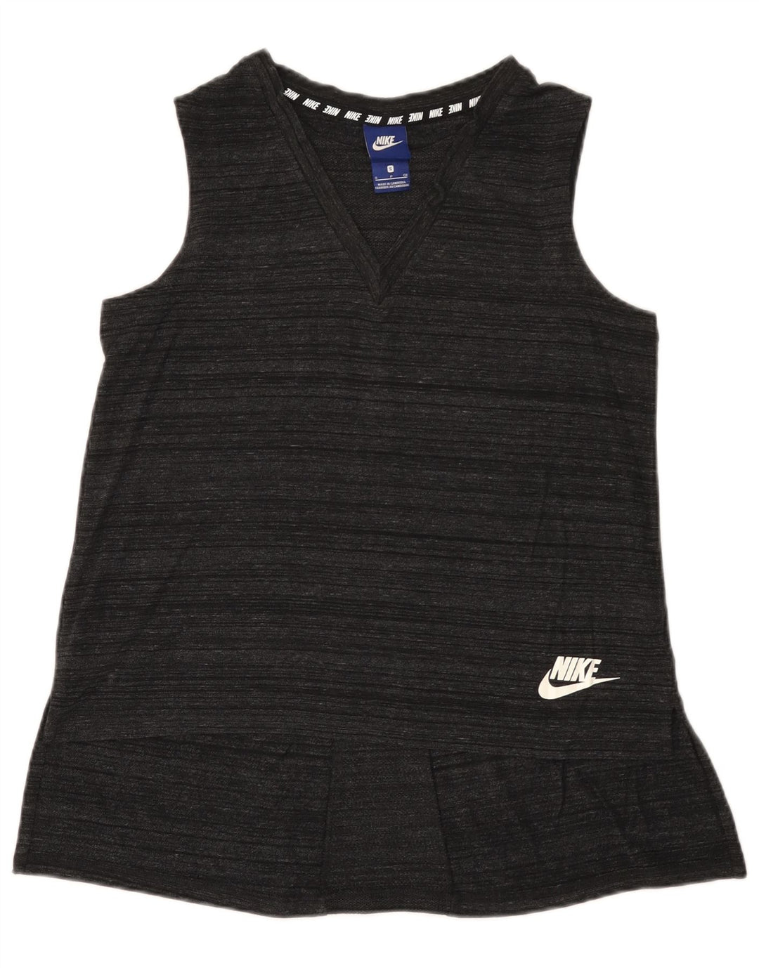 Colete feminino Nike UK 10 pequeno cinza manchado