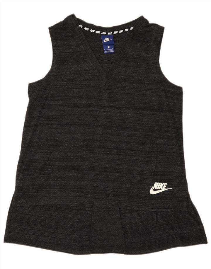 Colete feminino Nike UK 10 pequeno cinza manchado