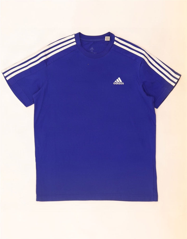 Adidas Mens Camiseta Top Médio Algodão Azul