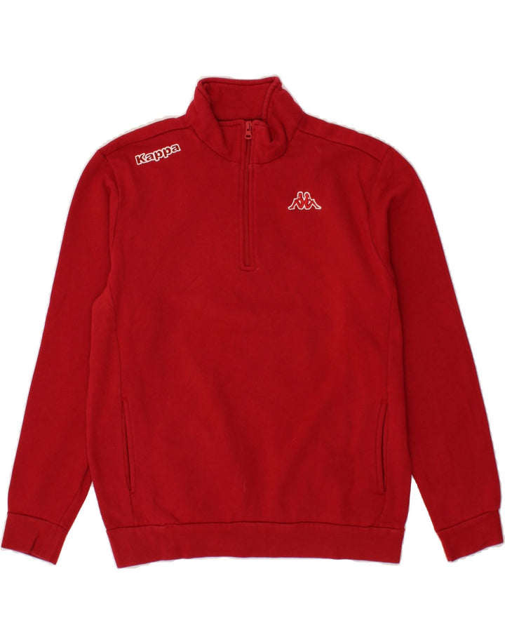 KAPPA Womens Zip Neck Sweatshirt Jumper UK 18 XL Red Cotton Vintage Kappa and Second-Hand Kappa from Messina Hembry 