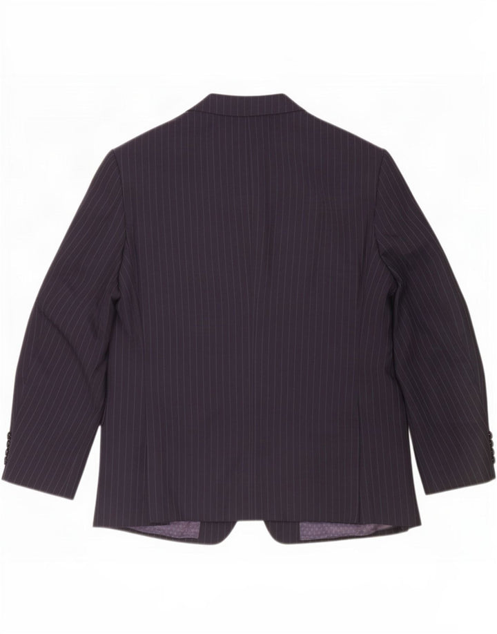 Jaqueta blazer masculina de 2 botões Marks & Spencer Reino Unido 42 grande listra azul marinho