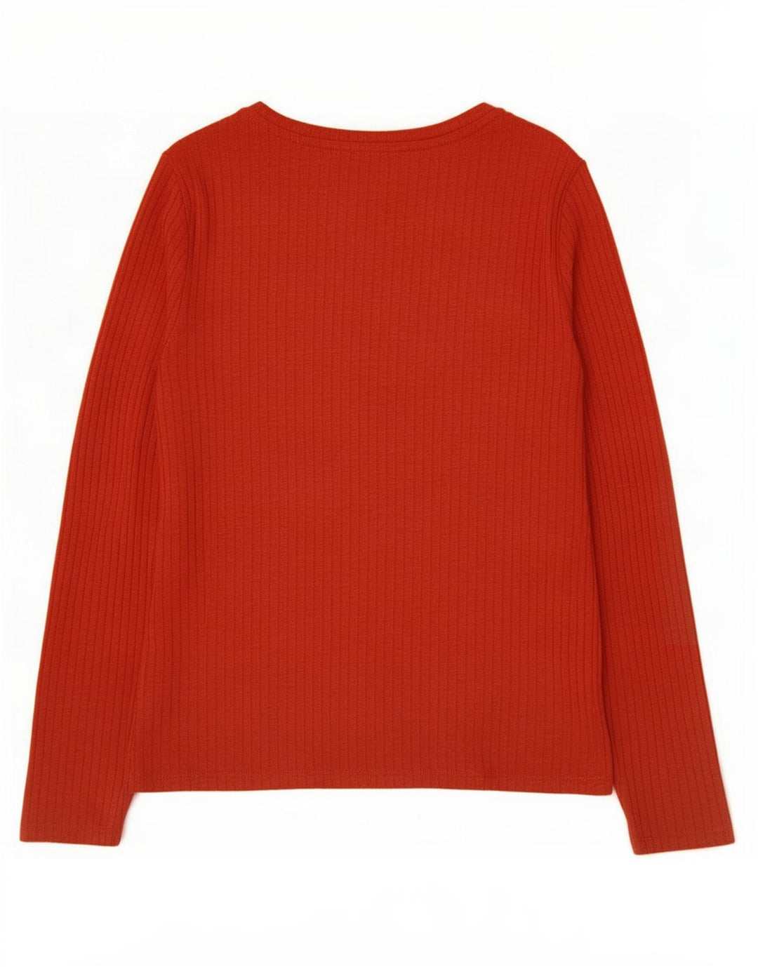 Top feminino Marks & Spencer de manga comprida UK 16 grande poliéster vermelho
