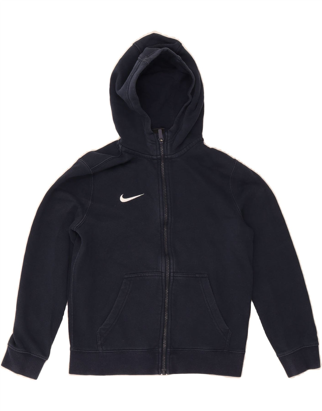 NIKE Boys Zip Hoodie Sweater 10-11 Years Medium Navy Blue Cotton Vintage Nike and Second-Hand Nike from Messina Hembry 
