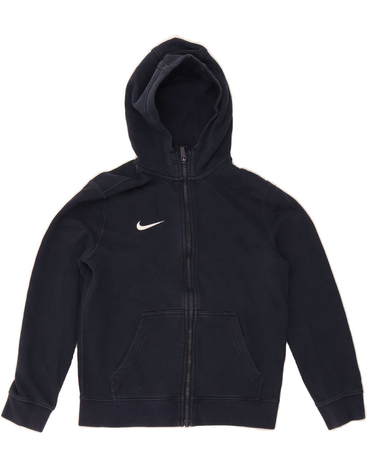 NIKE Boys Zip Hoodie Sweater 10-11 Years Medium Navy Blue Cotton Vintage Nike and Second-Hand Nike from Messina Hembry 