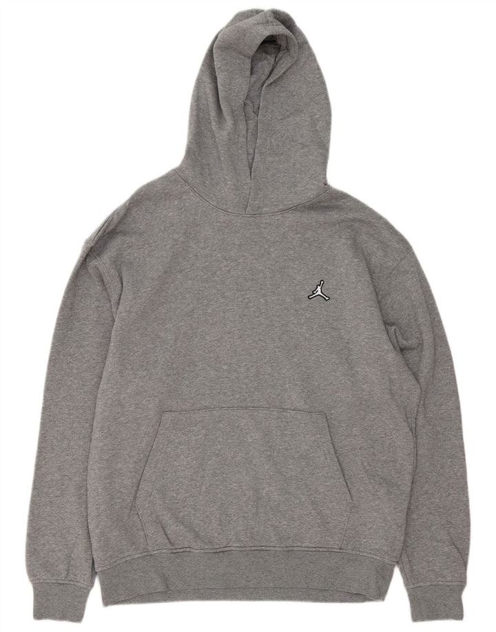 Jordan moletom com capuz masculino grande algodão manchado cinza