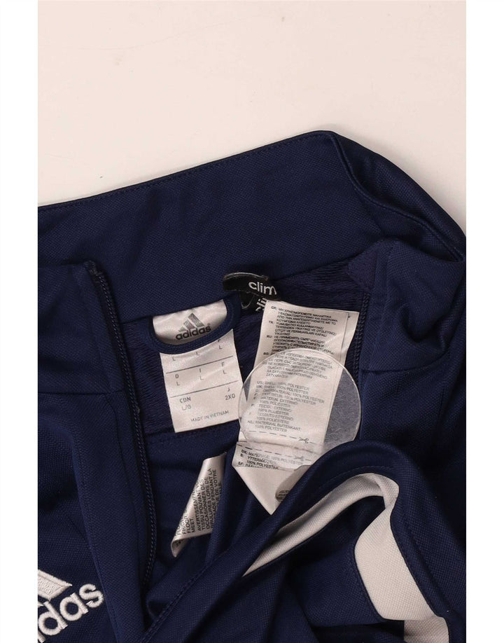 Adidas Mens Climalite Tracksuit Top Jaqueta Grande Poliéster Azul Marinho