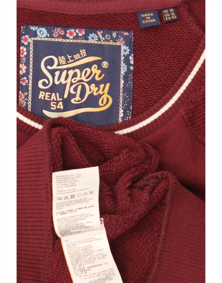 Superdry moletom feminino gráfico oversized jumper UK 14 grande marrom