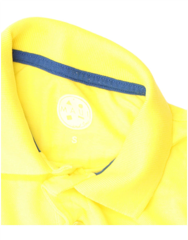 Camisa polo masculina MAUI AND SONS pequena de algodão amarelo