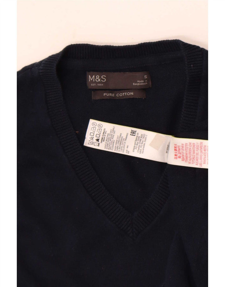 Regata masculina Marks & Spencer com colete pequeno de algodão azul marinho