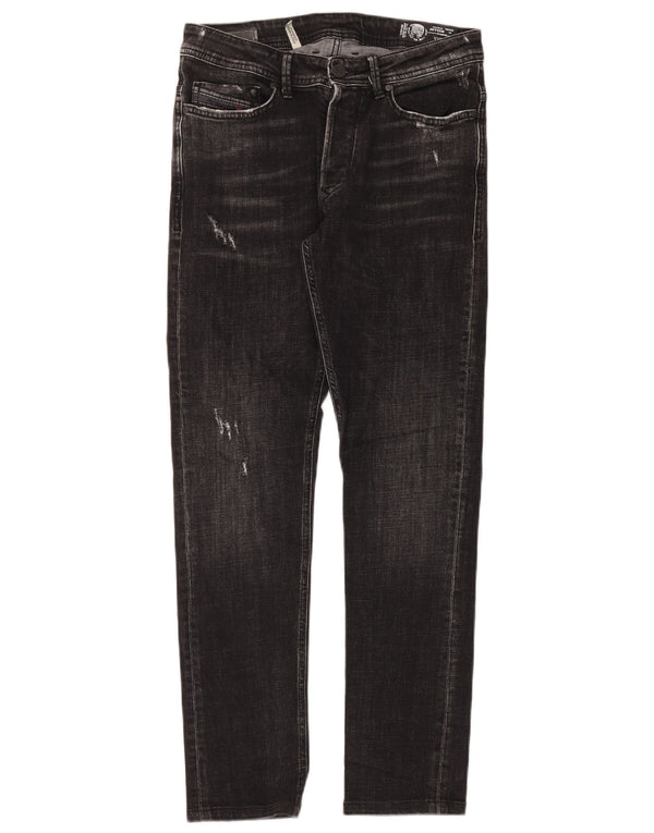 Jeans masculino diesel desgastado slim W33 L30 algodão preto