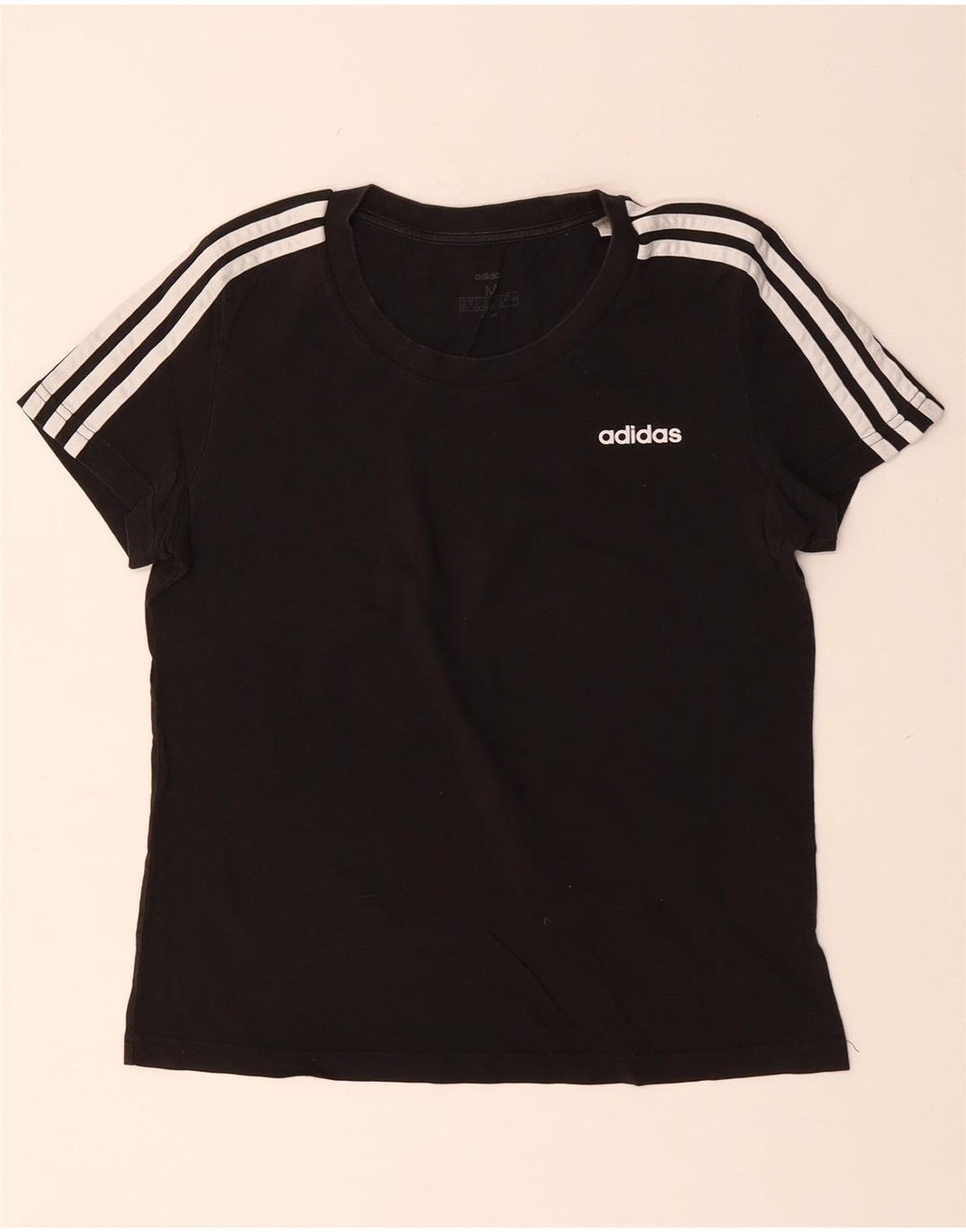 Camiseta feminina ADIDAS UK 12/14 médio algodão preto