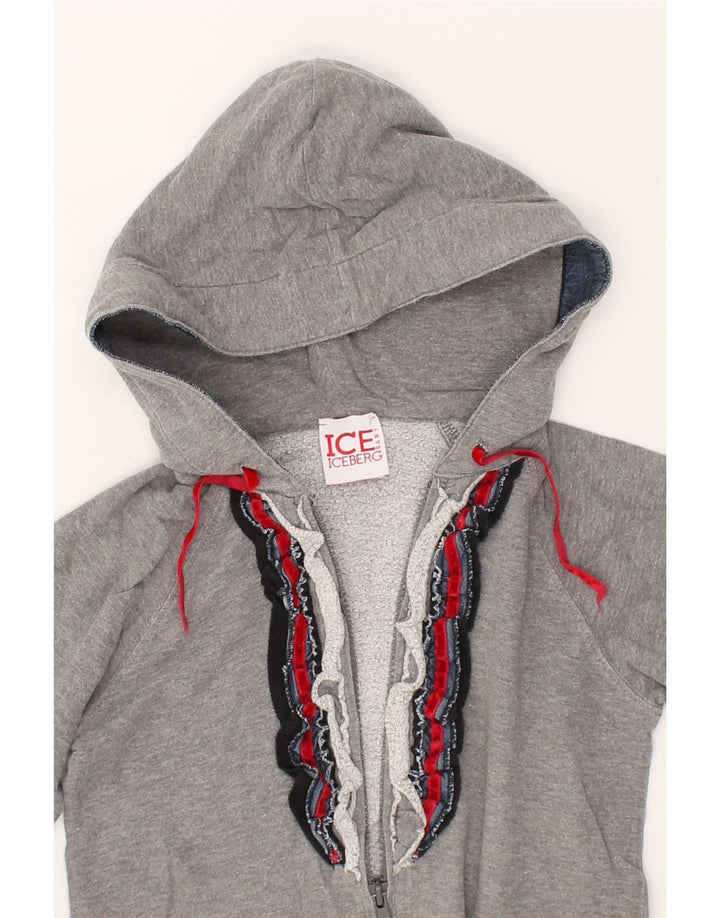 ICEBERG Girls Zip Hoodie Sweater 5-6 Years Grey Vintage Iceberg and Second-Hand Iceberg from Messina Hembry 