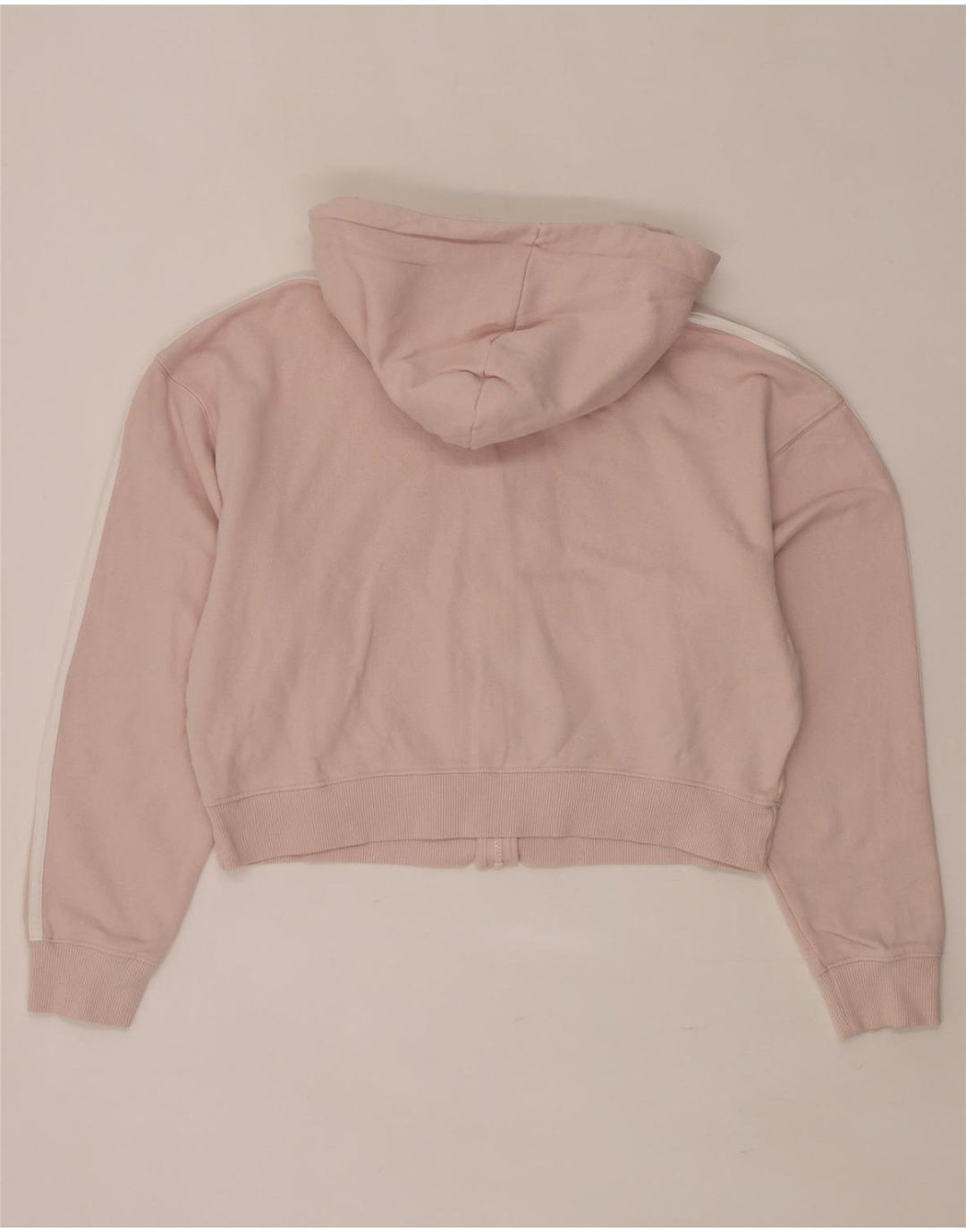 ADIDAS Suéter feminino com capuz e zíper oversized UK 8/10 pequeno algodão rosa