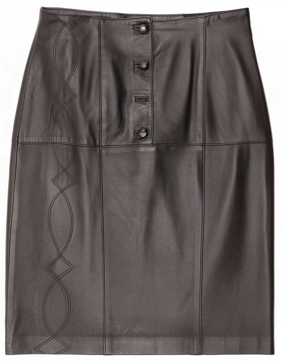 Saia feminina de couro Bizzarro IT 46 grande W32 preta