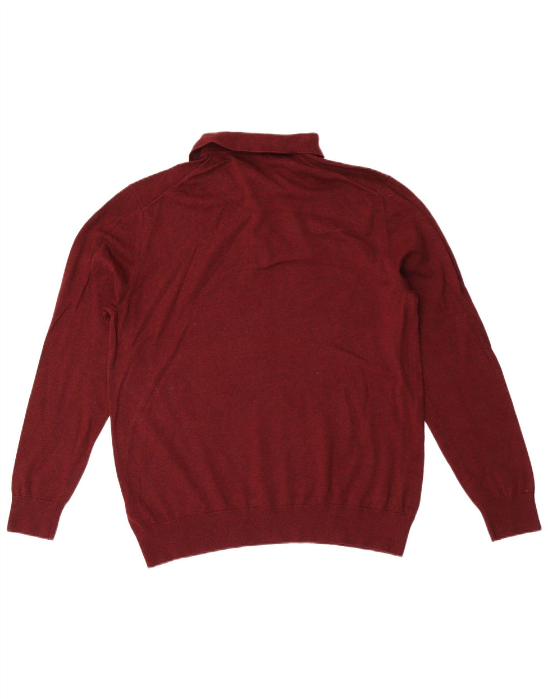 Suéter masculino Marks & Spencer com gola polo e algodão marrom médio
