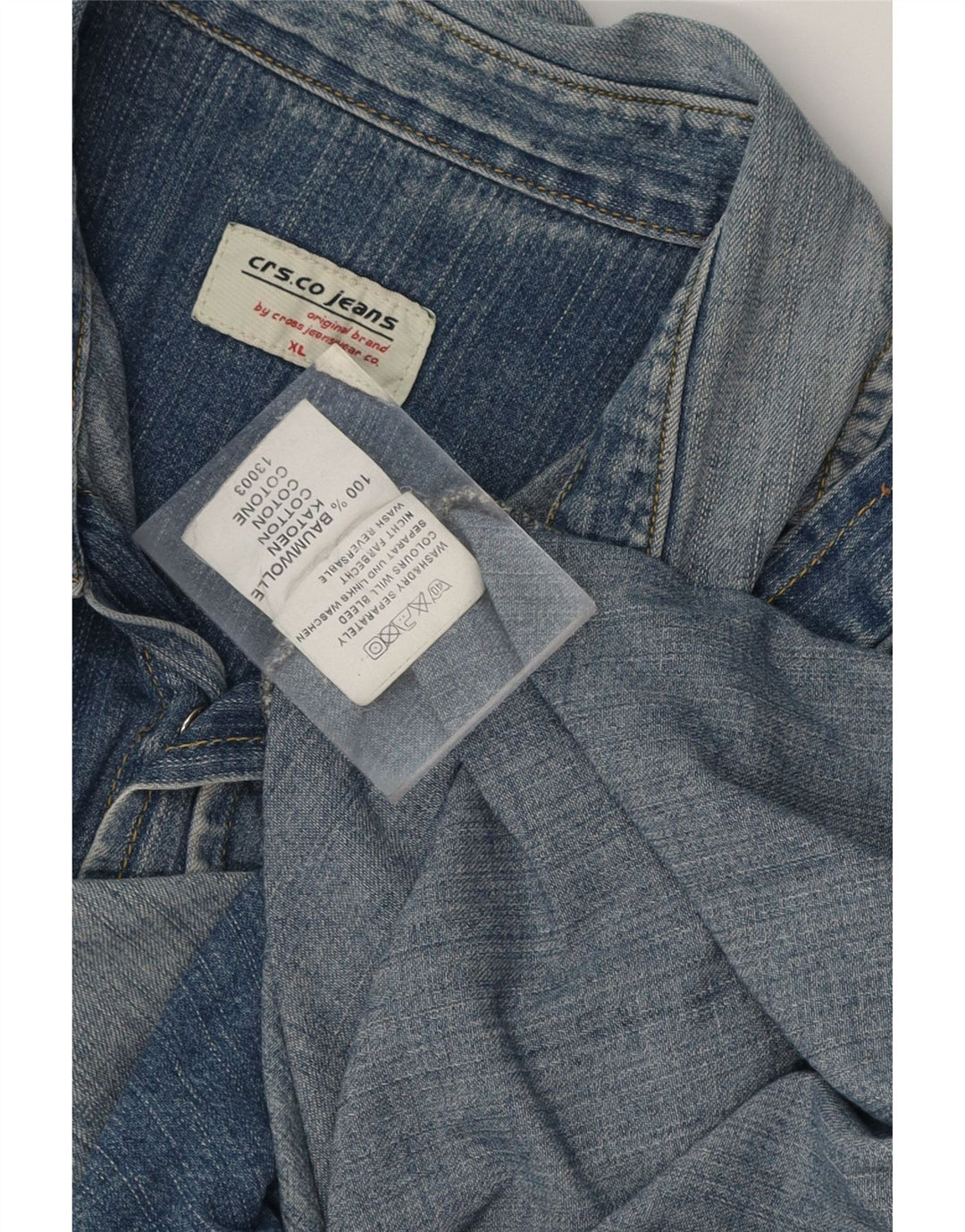 VINTAGE Mens Denim Shirt XL Blue Cotton Vintage Vintage and Second-Hand Vintage from Messina Hembry 