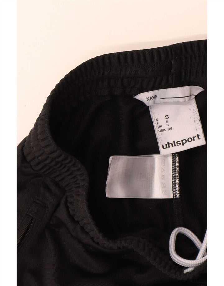 Calça de treino masculina Uhlsport com estampa gráfica pequena de poliéster preto