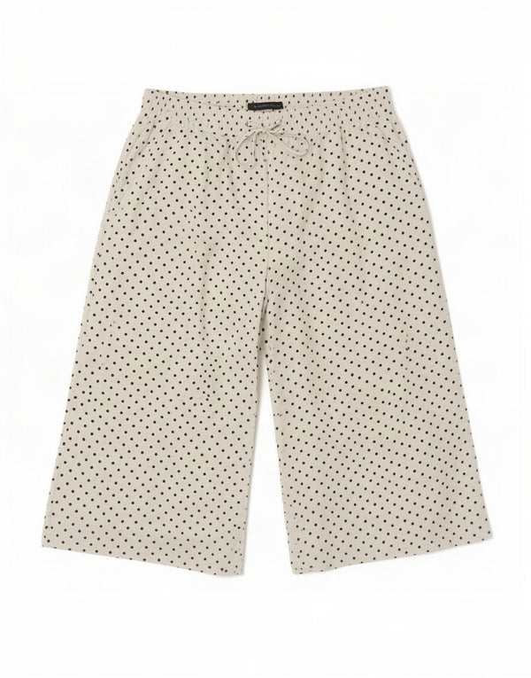 Calça capri feminina Marks & Spencer Reino Unido 14 grande W30 L19 bolinhas brancas