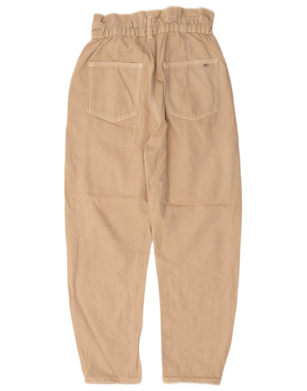 Calça jeans feminina cintura alta Zara EU 36 XS W26 L25 algodão bege