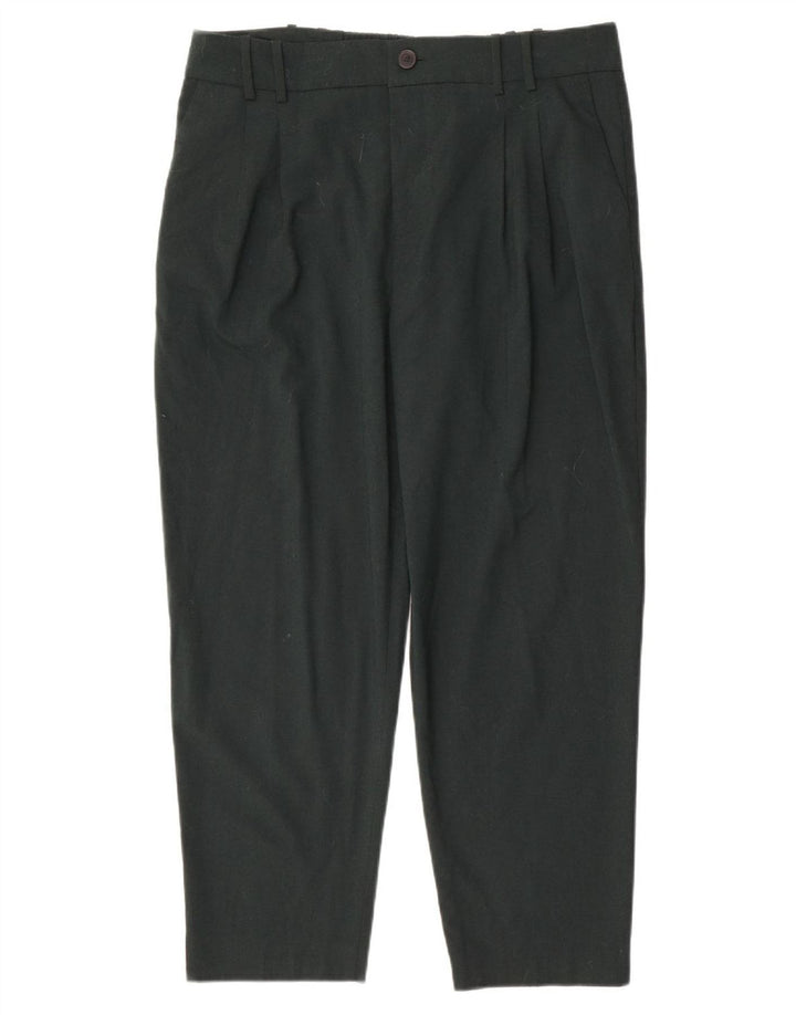 Zara Calça Feminina Cropped Pegged XL W36 L26 Verde Poliéster