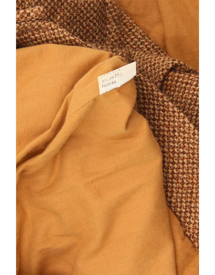 Jaqueta Bomber Vintage Feminina UK 14 Lã Marrom Média