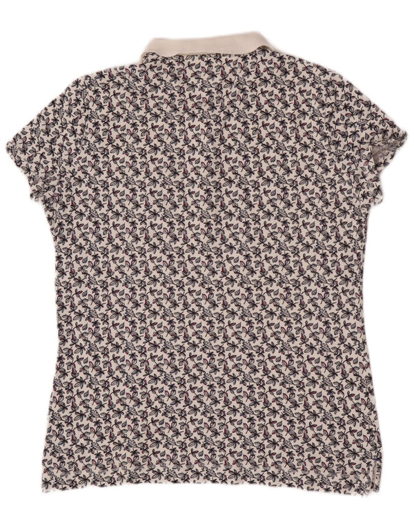 Camisa polo feminina de manga curta Tommy Hilfiger UK 20 2XL branco floral