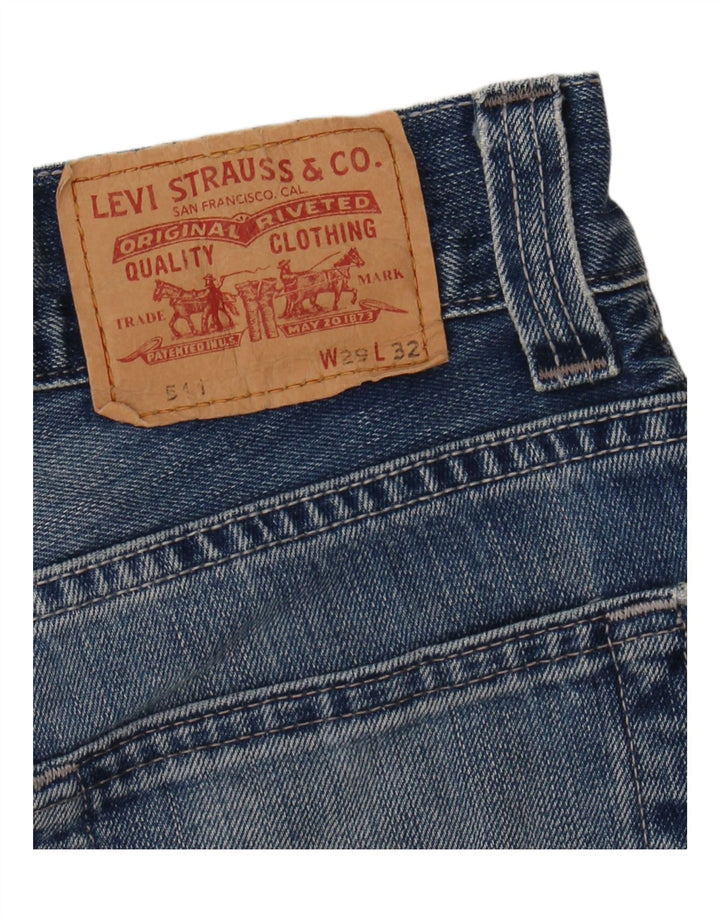 Shorts jeans feminino LEVI'S 511 Slim W29 algodão azul médio