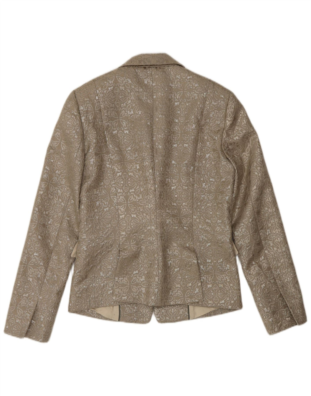 Jaqueta blazer feminina Stefanel com 1 botão EU 38 poliéster paisley bege médio