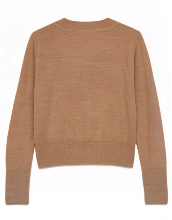 Suéter cardigã feminino Marks & Spencer Reino Unido 14 grande bege acrílico