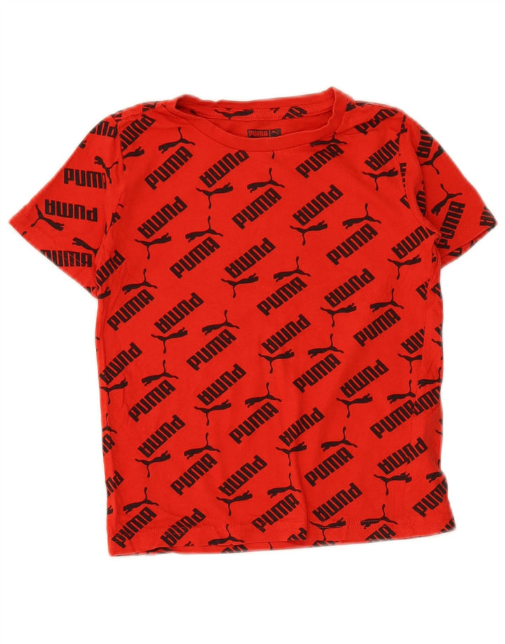 Camiseta PUMA Meninos Graphic 5-6 Anos Algodão Vermelho